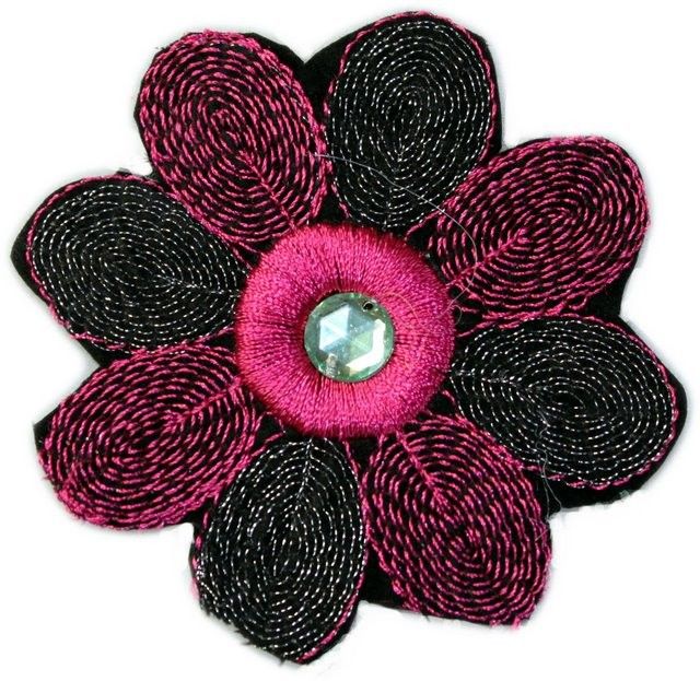 Red & Crystal Flower - aprx 40 pieces