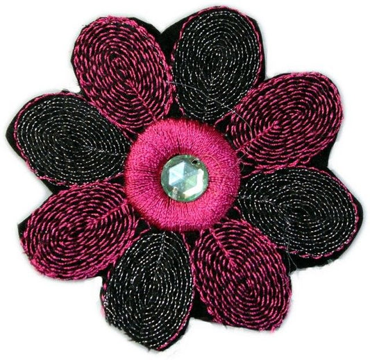 Red & Crystal Flower - aprx 40 pieces
