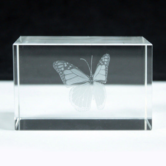 Laser Crystal Block - Butterfly