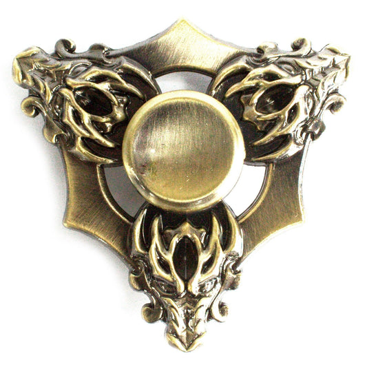 Metal Fidget Spinner - Three Dragons - Bronze