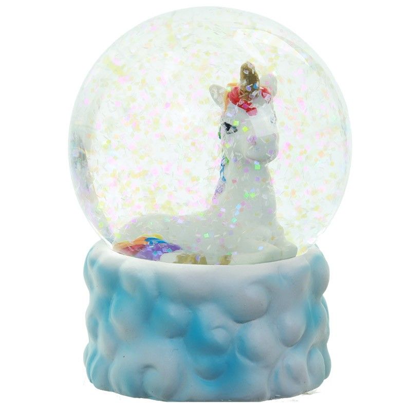 Rainbow Unicorn and Cloud Waterball Snow Globe