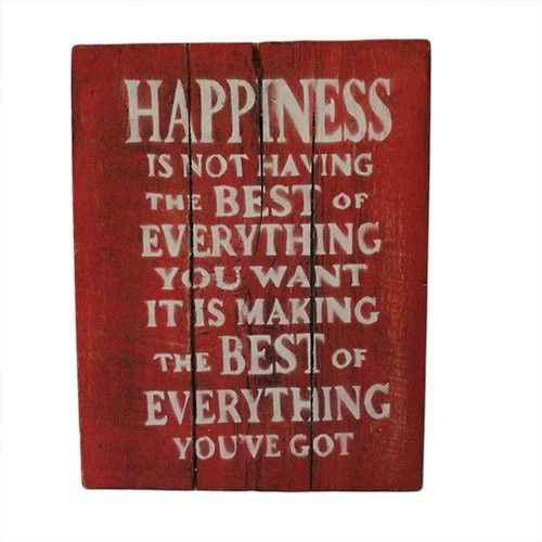 Rough Wooden Signs - Happiness