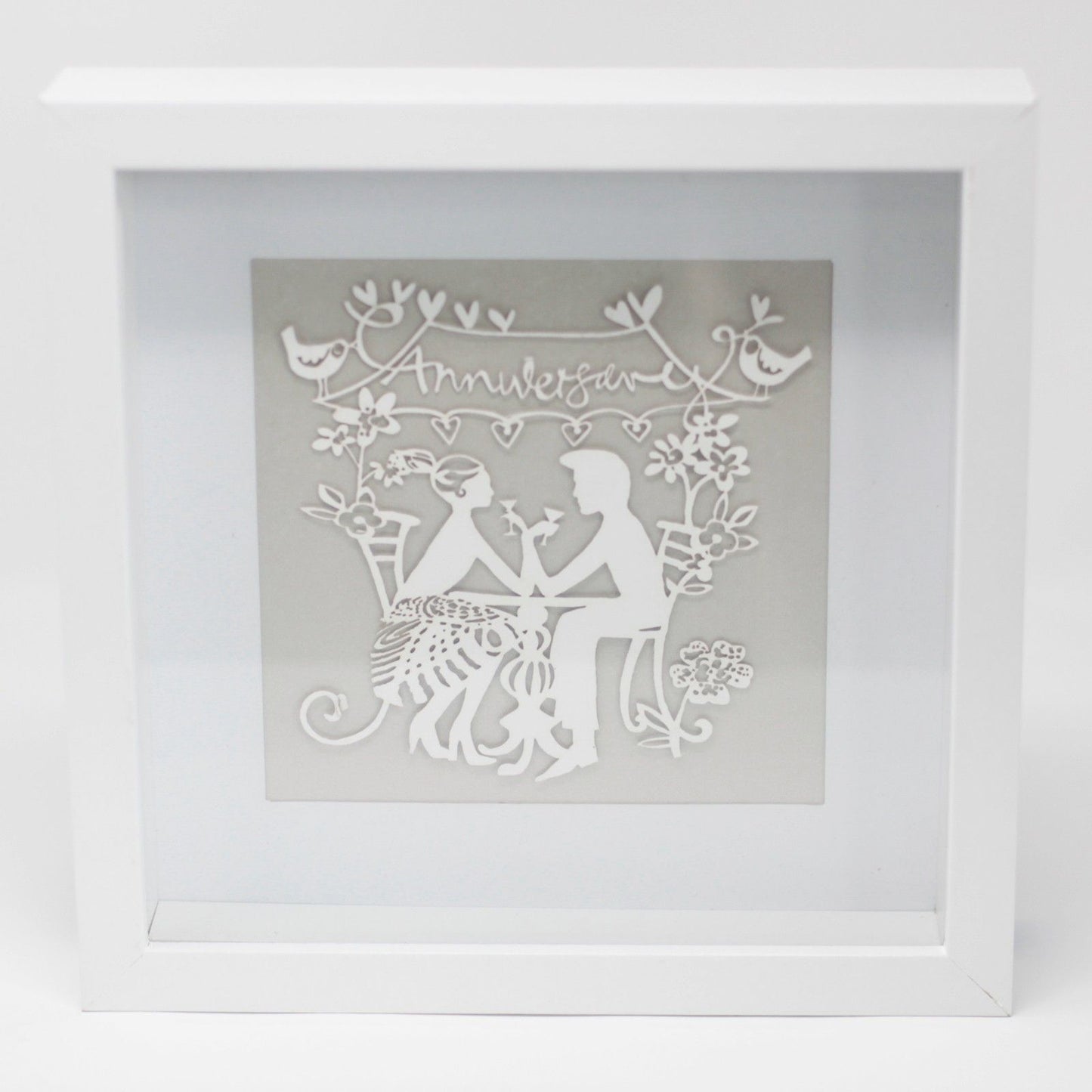 Paper Cutout White Picture Frame - Anniversary