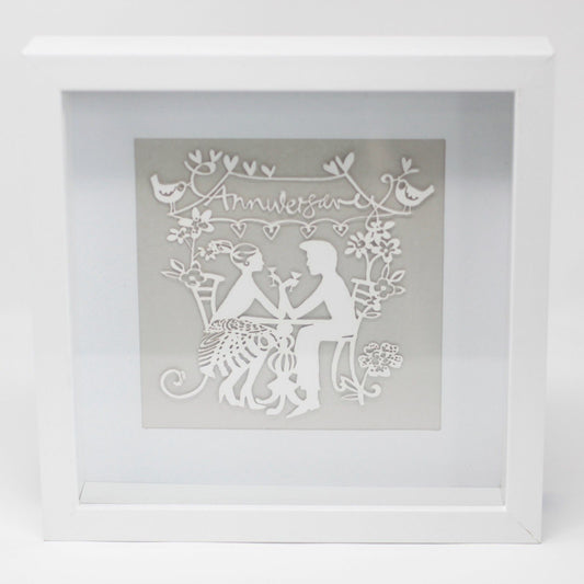 Paper Cutout White Picture Frame - Anniversary