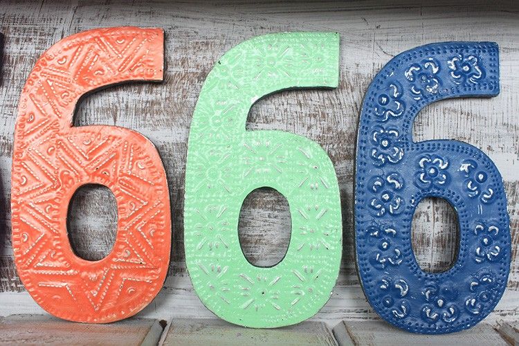 Number "6" - Assorted Colours - 15cm