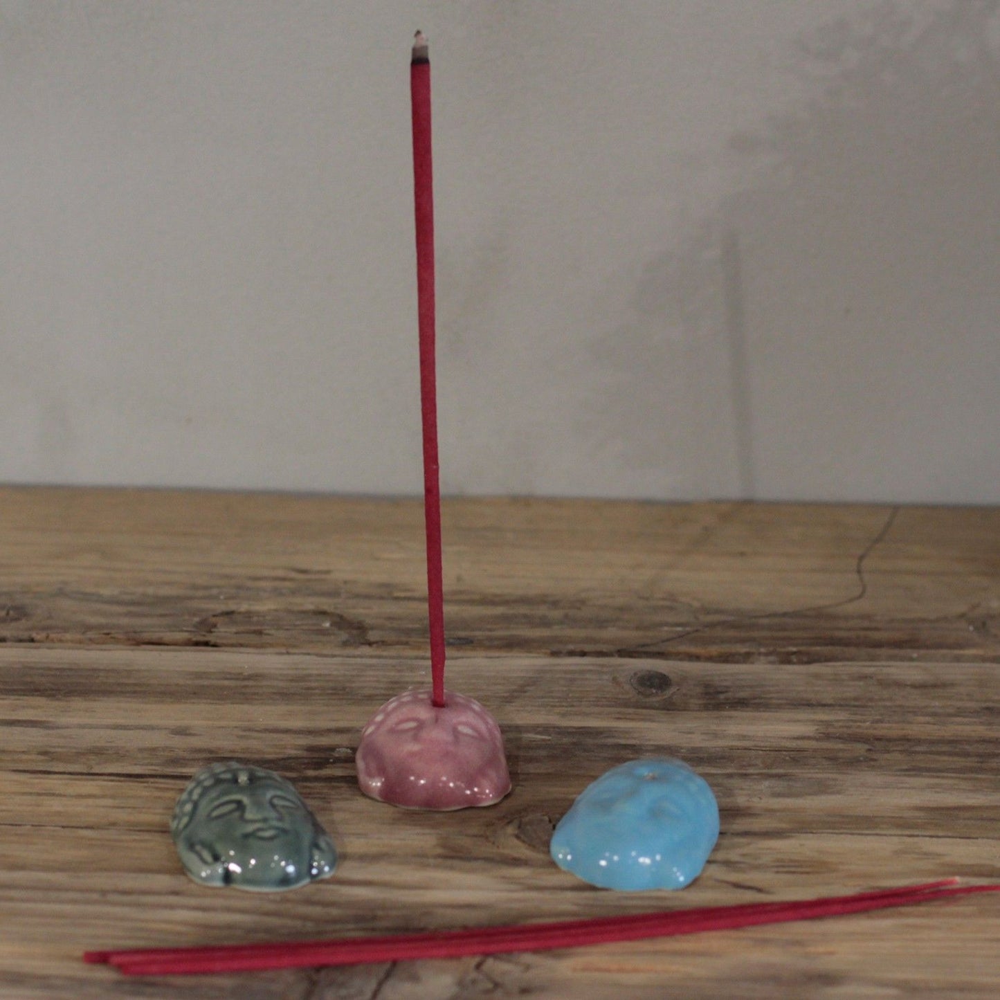 Ceramic Incense Holder - Buddha (asst cols)