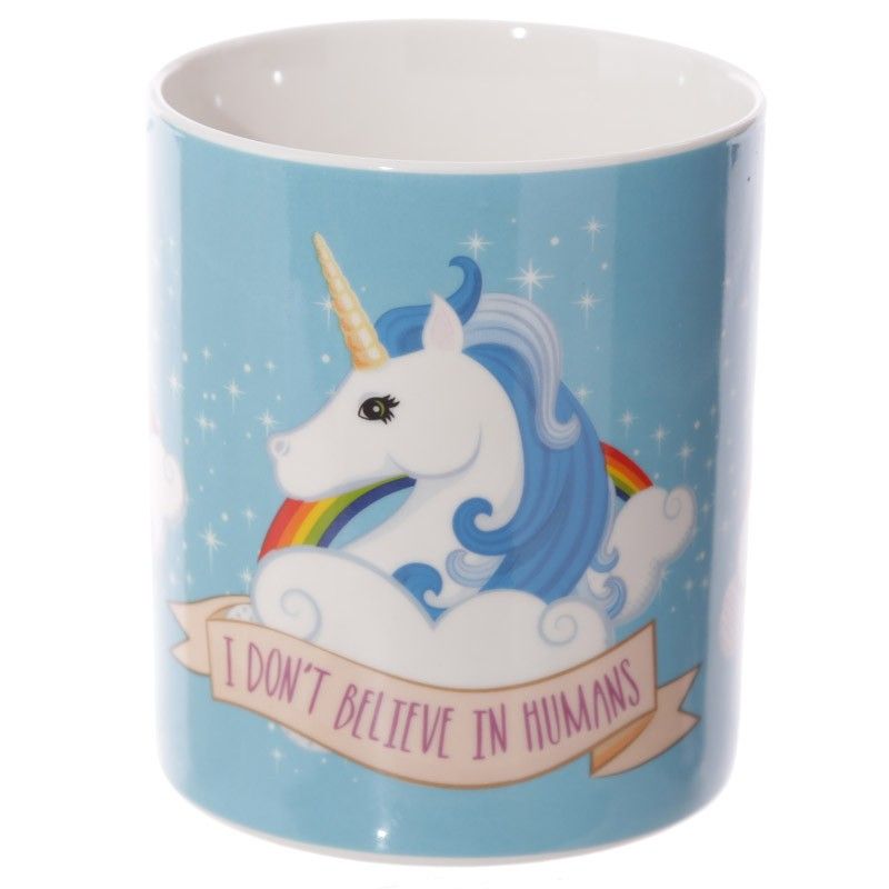 I Don't Believe in Humans Unicorn New Bone China Mug