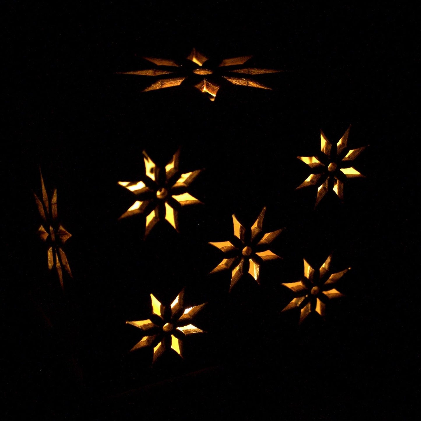 Long Wooden LED Light Shadow Box - Stars