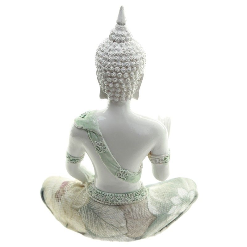 Thai Buddha White Gloss & Cream Figurine - Enlightenment