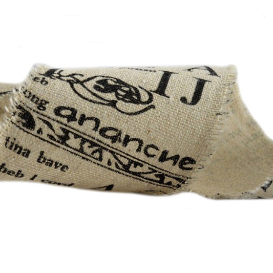 60mm Fringed Printed Decorated Burlap (10m)
