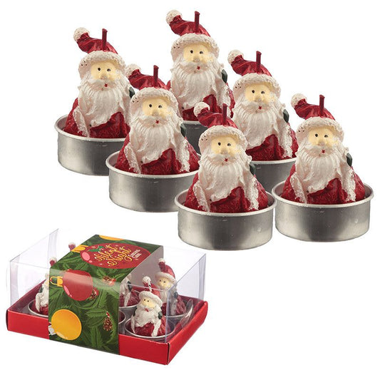 Tea Light Candle Set of 6 - Christmas Santa