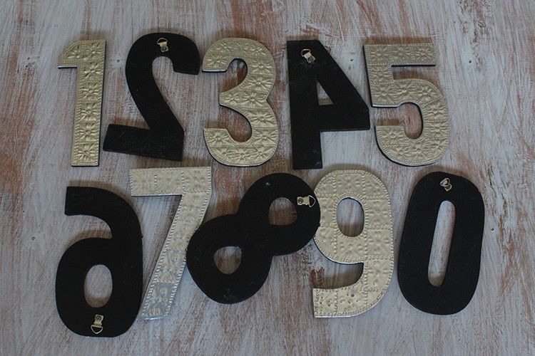 Lrg Arty Aluminum Letters - 1 Through 0