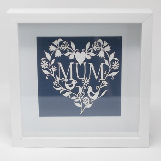 Paper Cutout White Picture Frame - Mum