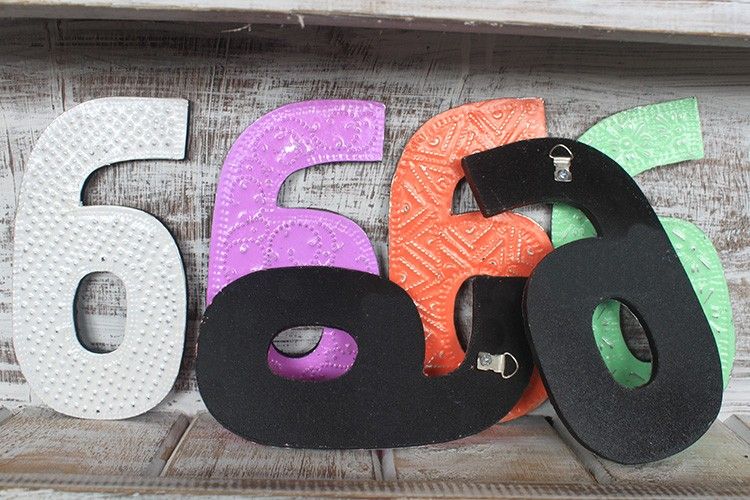 Number "6" - Assorted Colours - 15cm