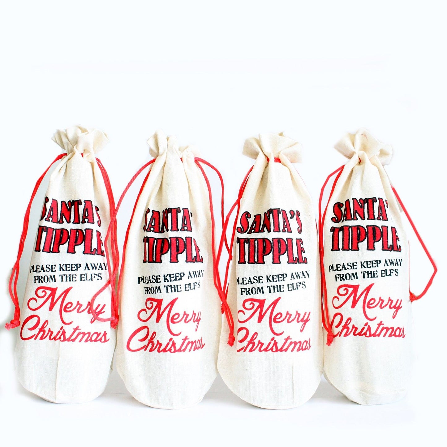 XMAS Cotton Wine Pouch - Santa's Tipple
