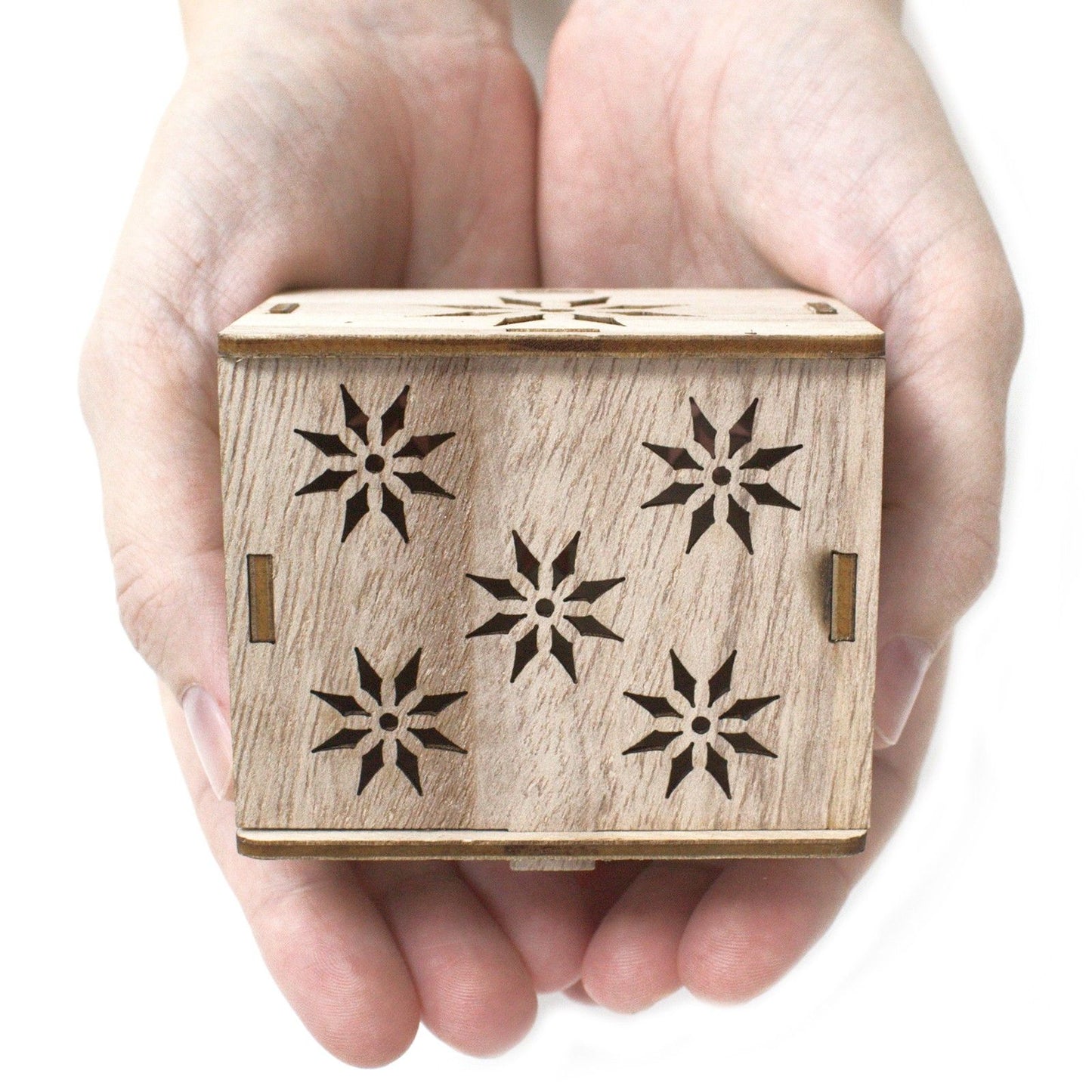 Long Wooden LED Light Shadow Box - Stars