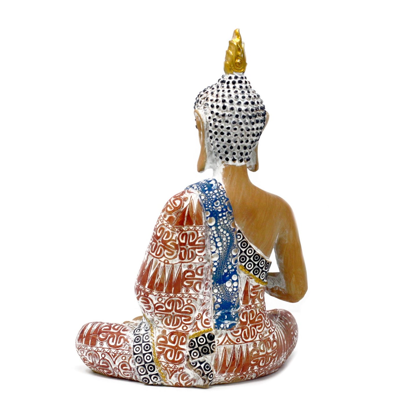 Thai Buddha - Protection - Terraccotta & Sky Blue 20 cm