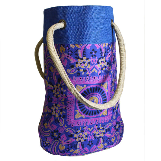 Barrel Shopping Bag 38x37cm Blue Alpana