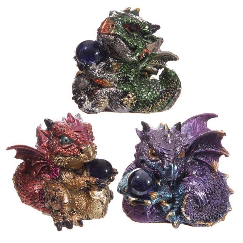 Cute Baby Dragons with Crystal Ball