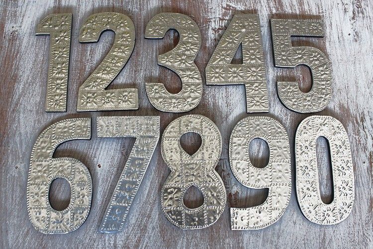 Lrg Arty Aluminum Letters - 1 Through 0