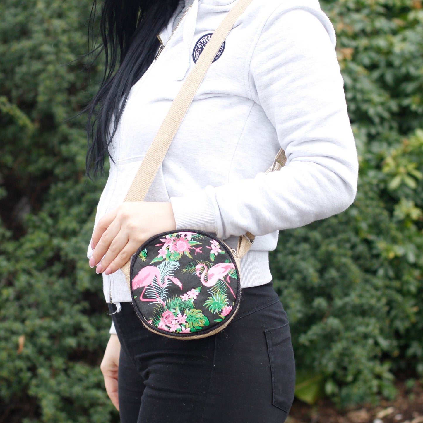 Eco Round Bag - Small - Flamingos