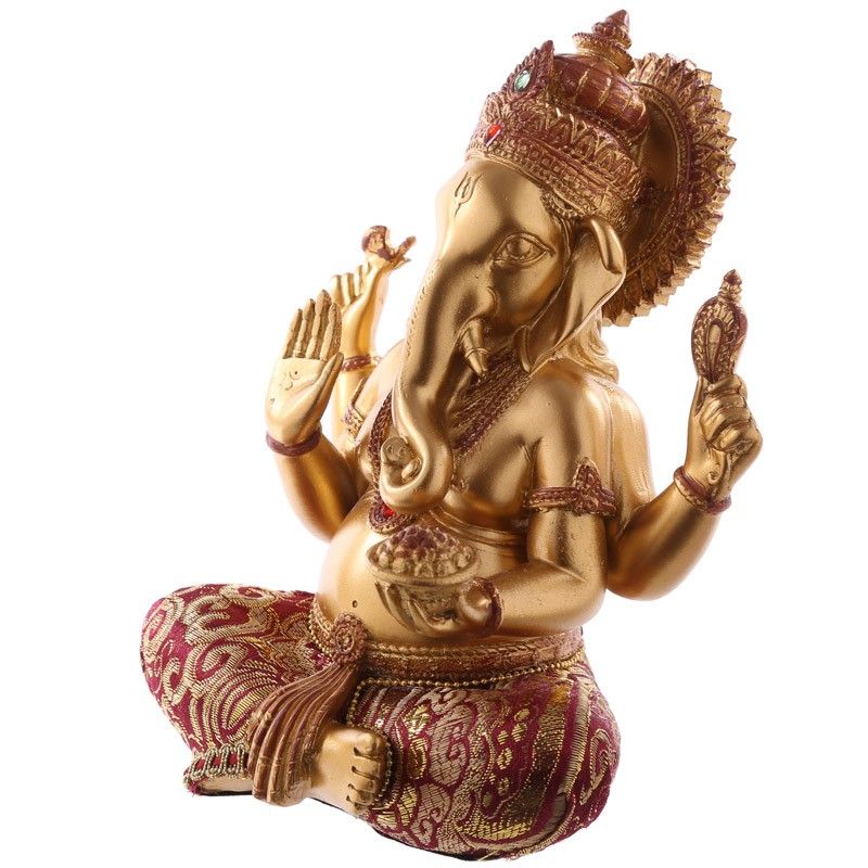 Gold and Red Ganesh Figurine