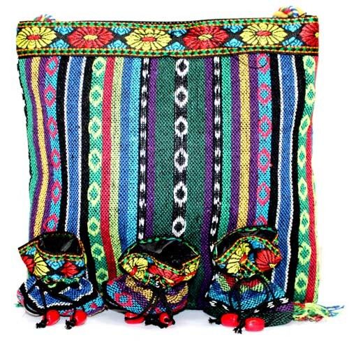 Tibetan Fringe Bag - Large & Three Pouch