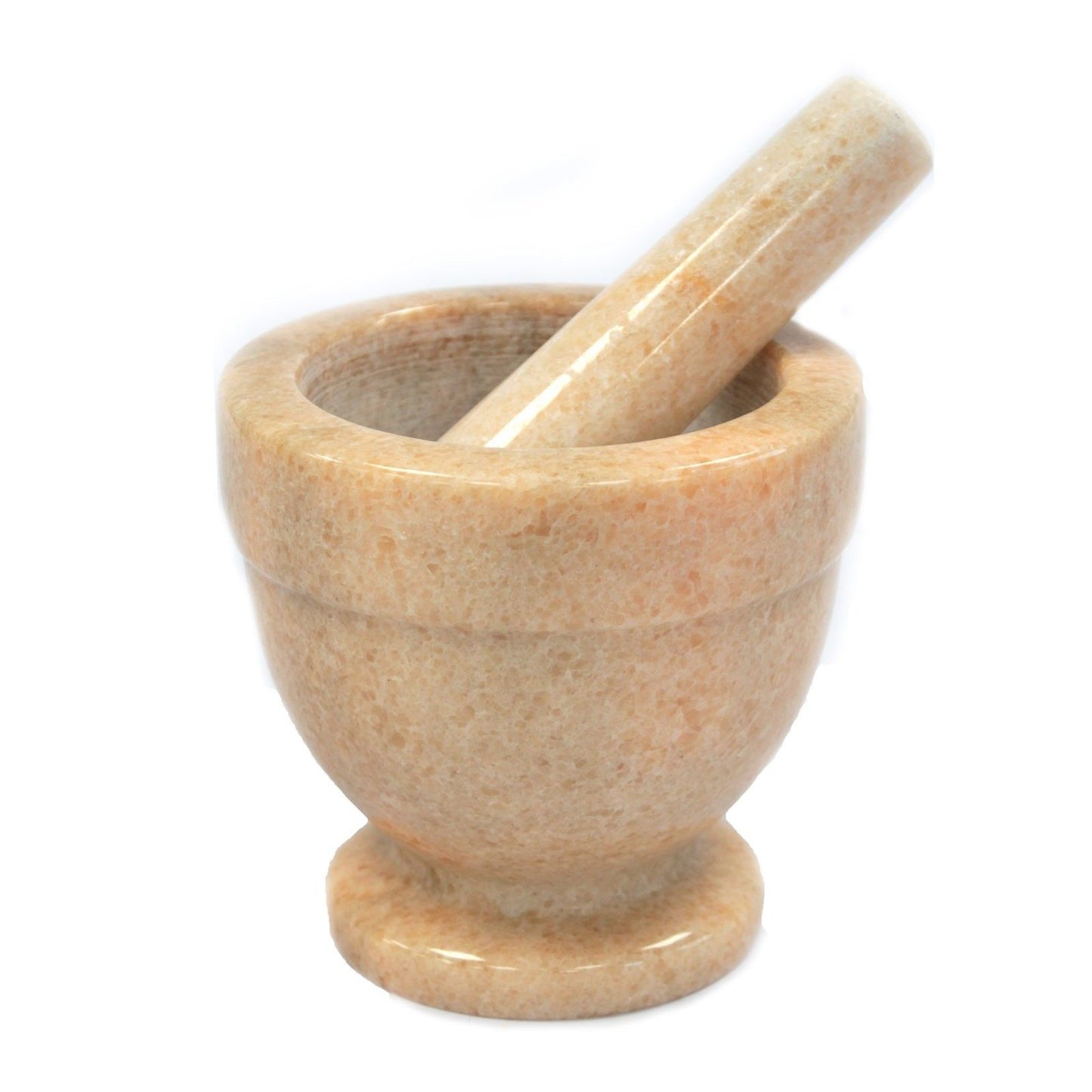 Large Peach Marble Pestle & Mortar- 10x10.5cm