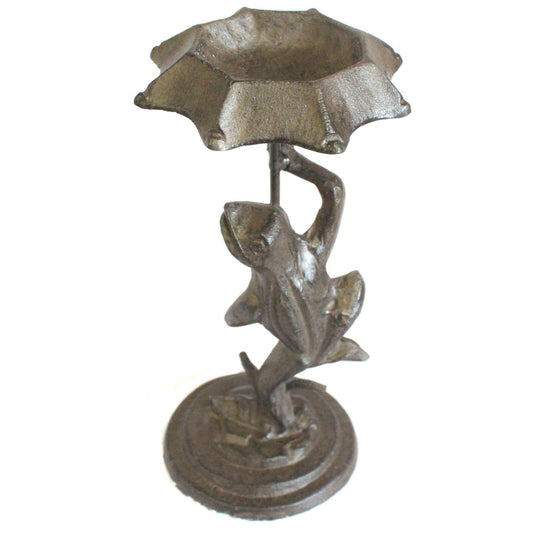Cast Iron Bird Feeder - Frog - Natural
