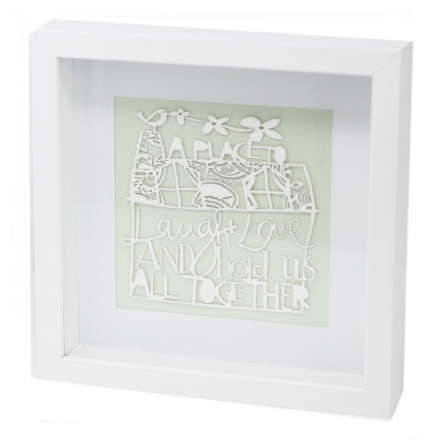 Paper Cutout White Picture Frame - Home