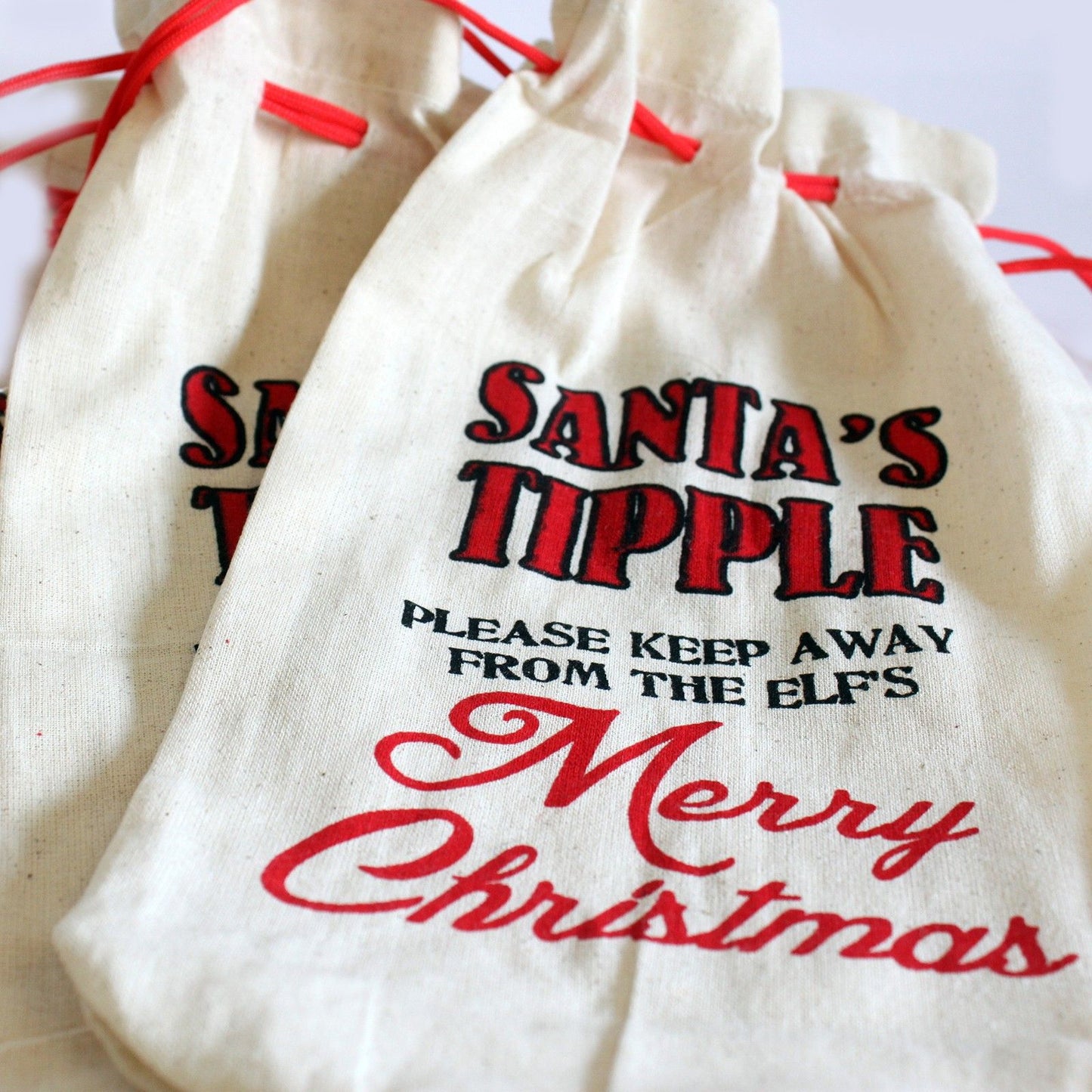 XMAS Cotton Wine Pouch - Santa's Tipple