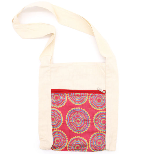 Sling Bag - Red Alpana Silk - Asst
