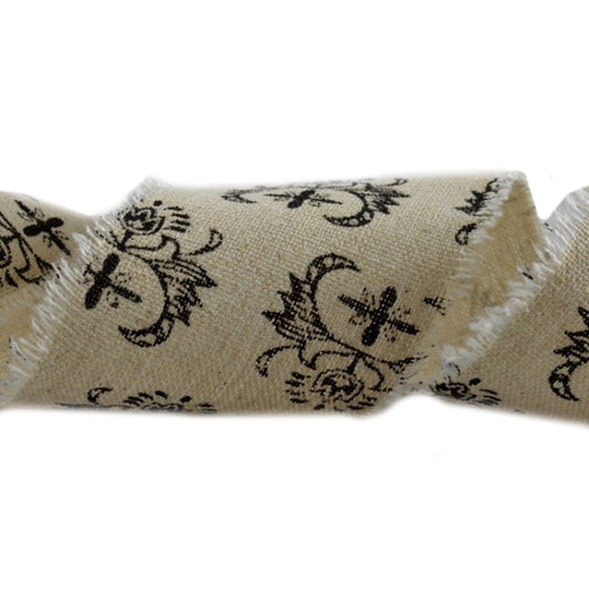 60mm Decorative Printed Burlap Design (10m)