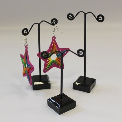 Set of Three Black Metal Earring Displays