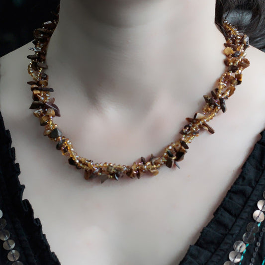 Chipstone & Bead Necklace - Tiger Eye