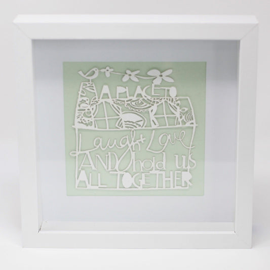 Paper Cutout White Picture Frame - Home