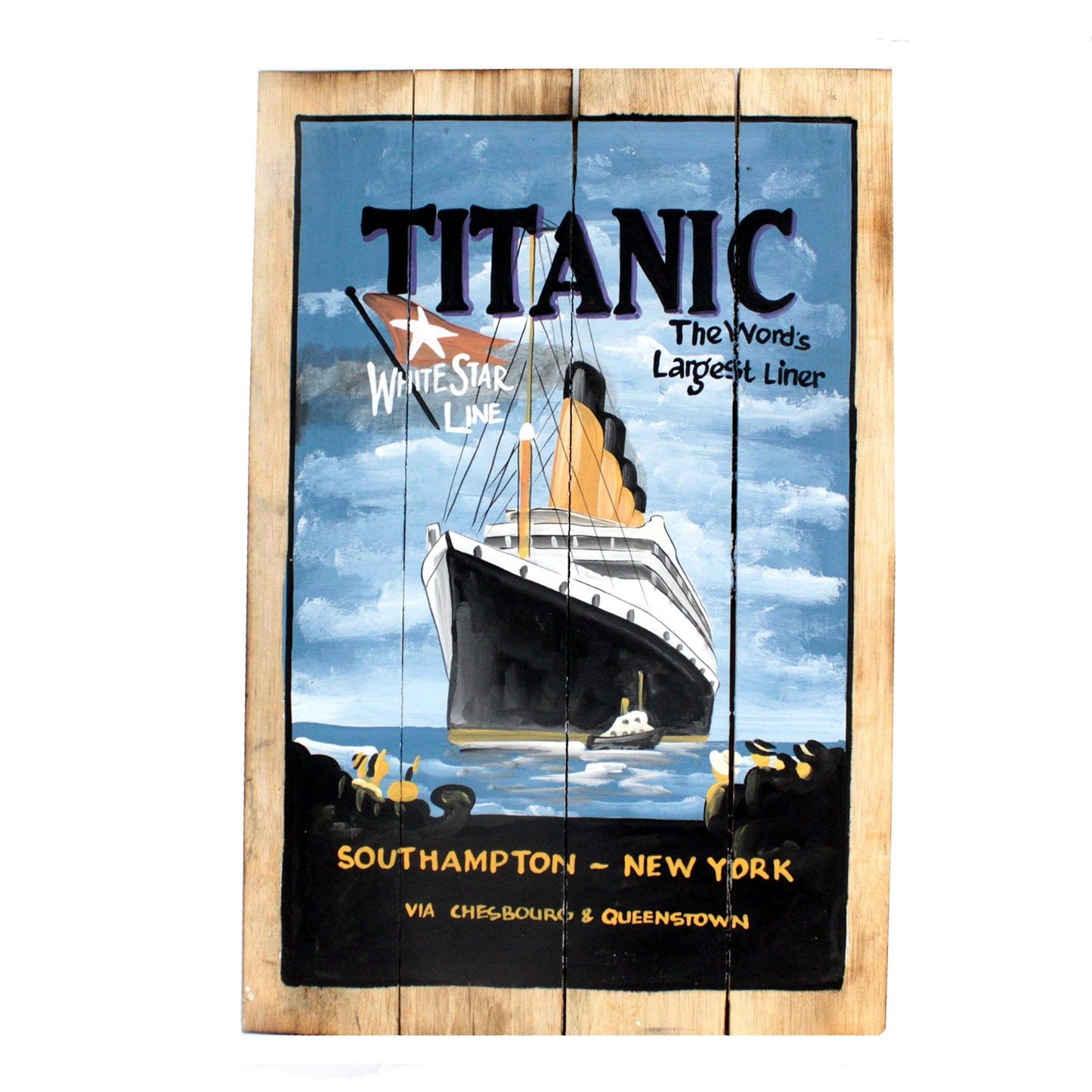 Rough Wooden Signs - Titanic (Wrong Spelling)