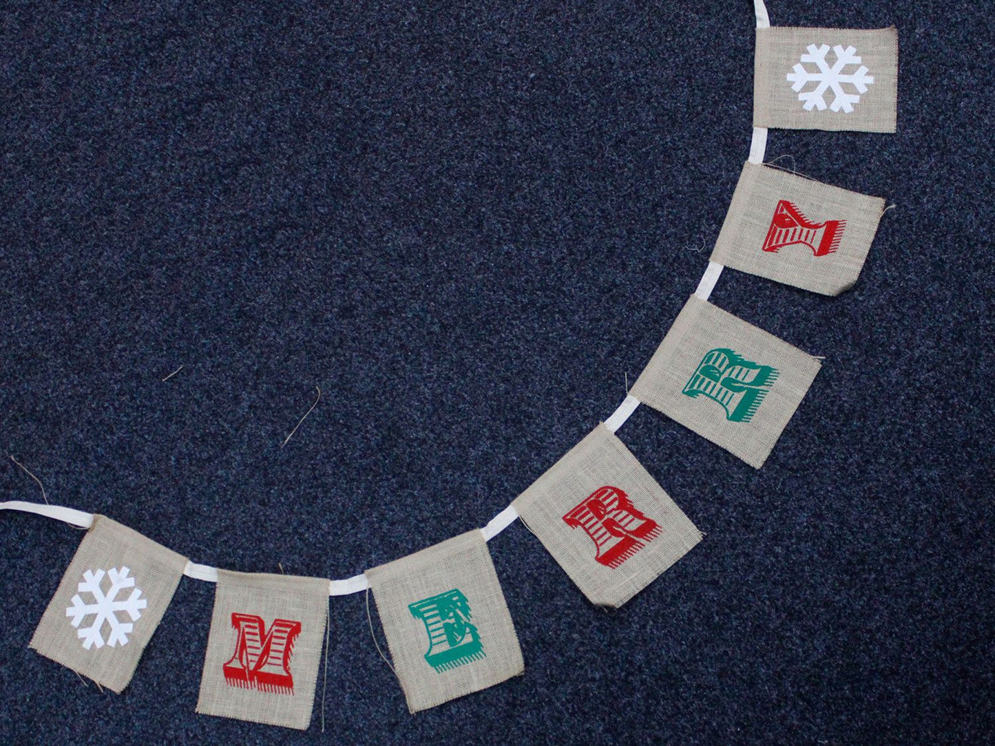 Natural Bunting - MERRY CHRISTMAS