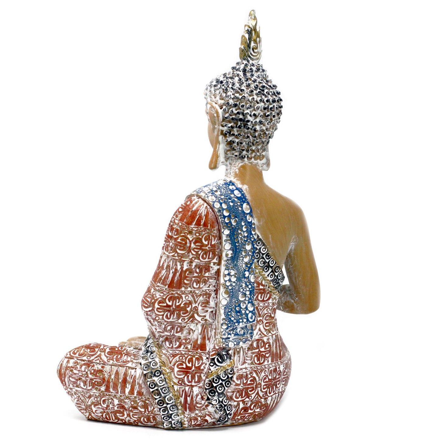 Thai Buddha - Protection - Terraccotta & Sky Blue 26 cm