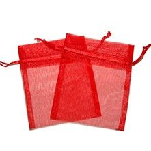 Small Organza Bags - Red
