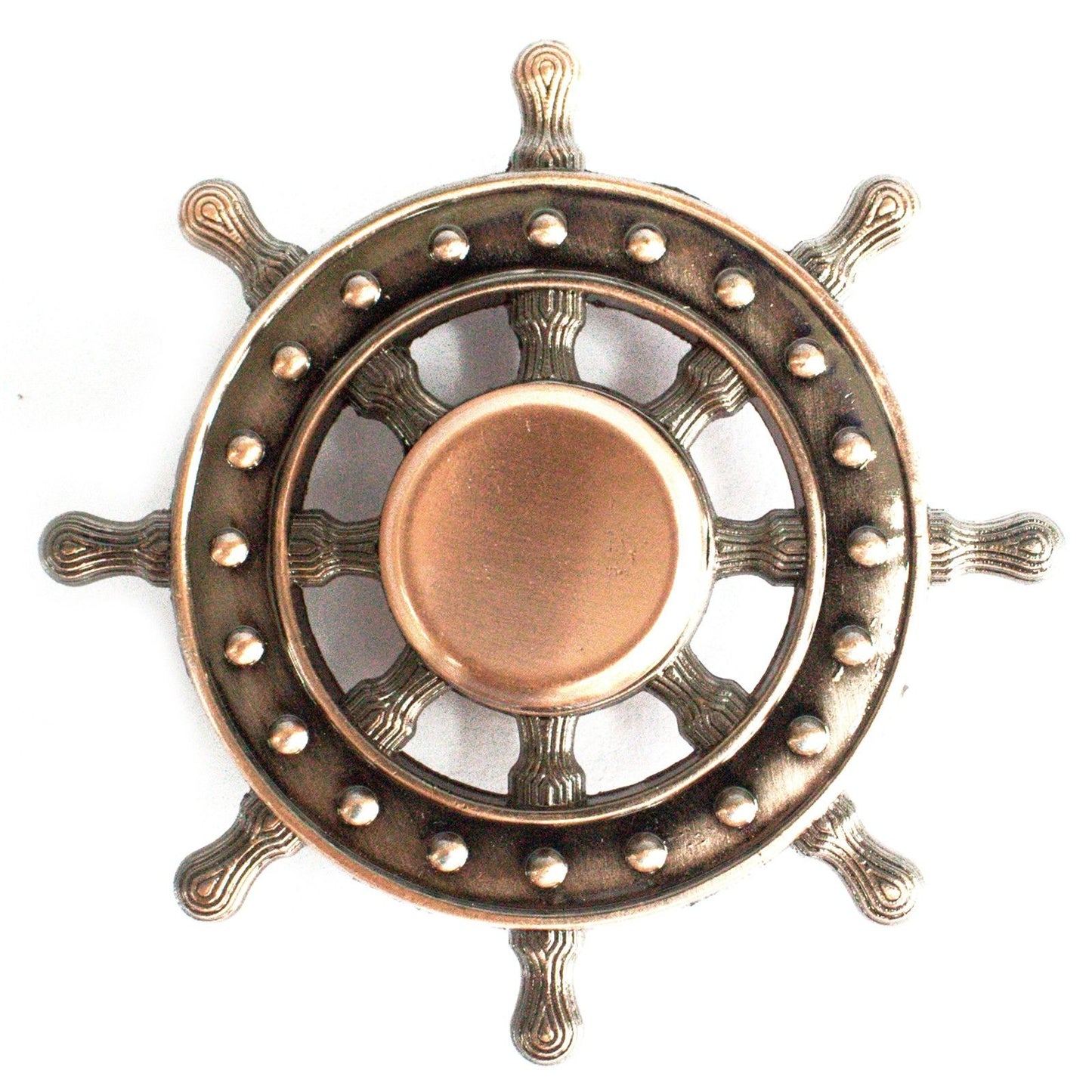 Metal Fidget Spinner - Ships Wheel - Bronze