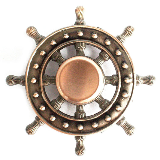 Metal Fidget Spinner - Ships Wheel - Bronze