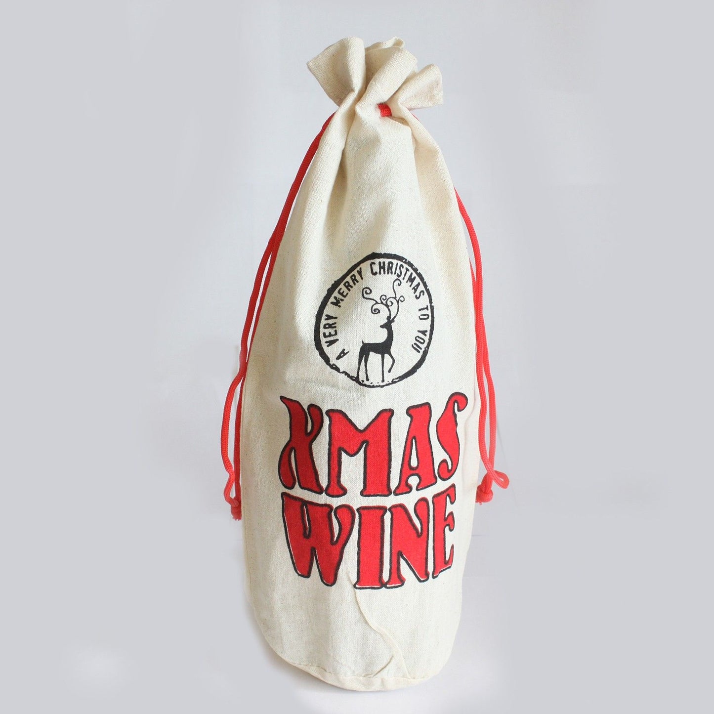 XMAS Cotton Wine Pouch - Xmas Wine
