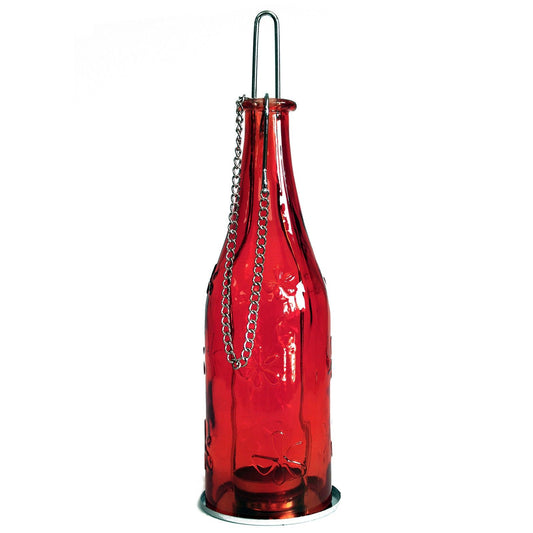 Recycled Bottle Lantern - Ruby
