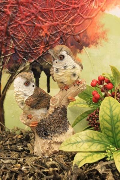 Gartenlichter & Bewegungsmelder 2 Eulen auf Zweig