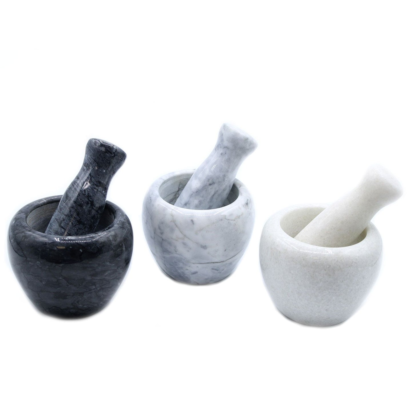 Medium White Marble Pestle & Mortar - 8x10cm