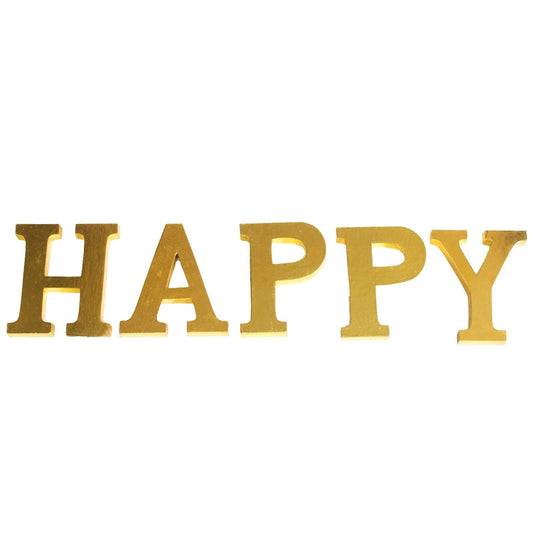 Shabby Chic Letters Gold - HAPPY