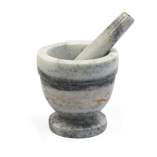 Large Grey Marble Pestle & Mortar  - 10x10.5cm