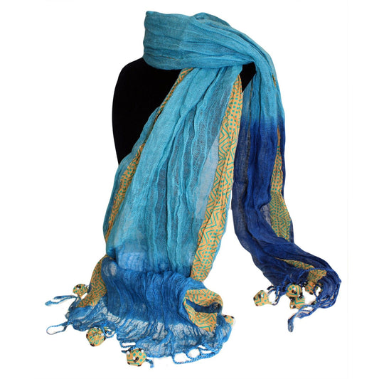 Linen Décor Scarves - Blues Combo