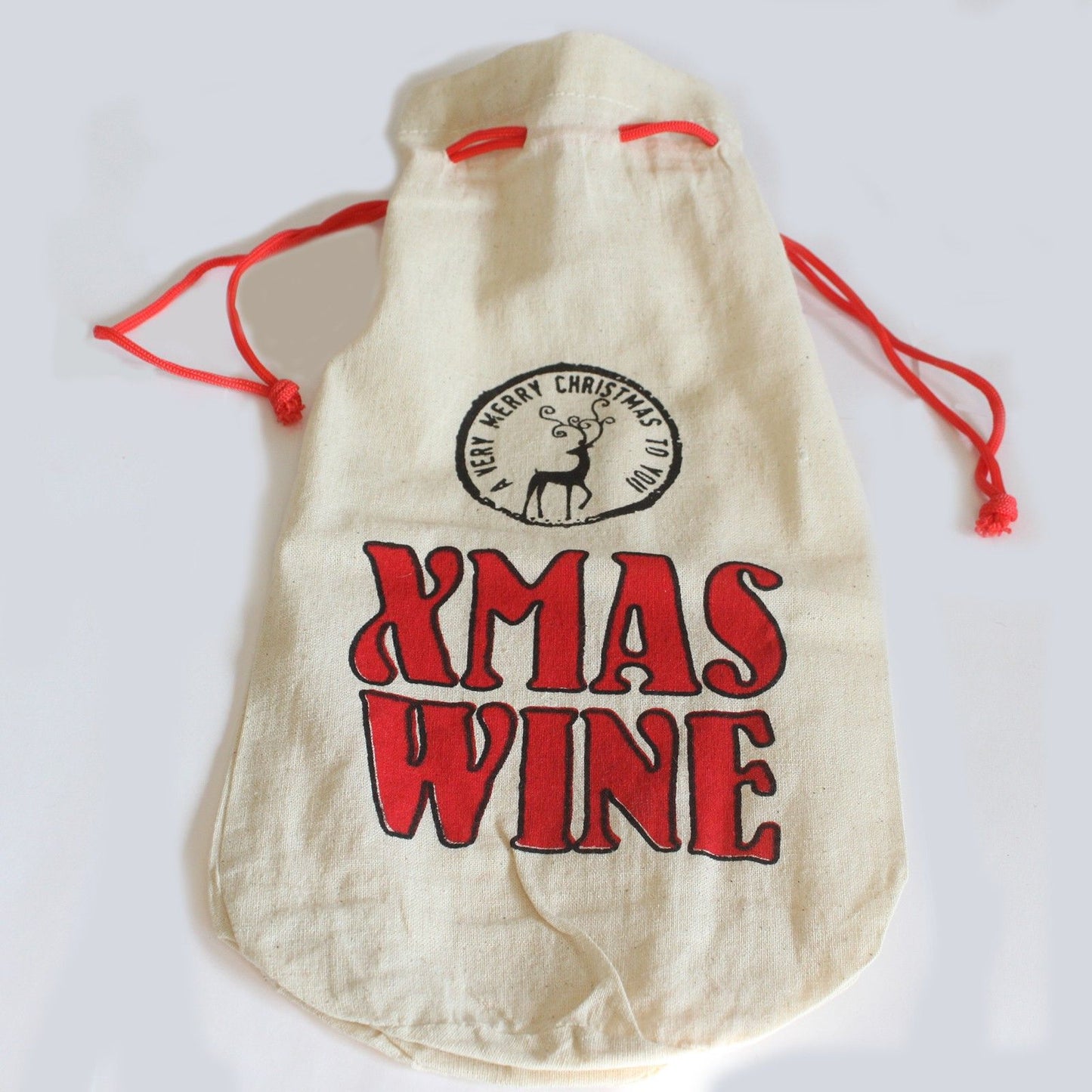 XMAS Cotton Wine Pouch - Xmas Wine